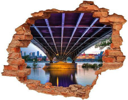 Wallmuralia Naklejka Fototapeta 3D Widok Most W Warszawie 90x70cm
