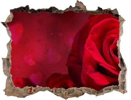 Wallmuralia Samoprzylepna Dziura Czerwona Róża Serca 95x64cm