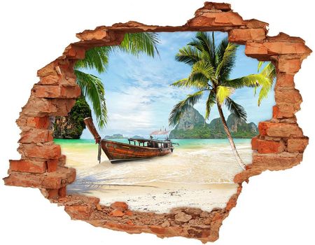 Wallmuralia Naklejka Fototapeta 3D Widok Palmy Na Plaży 90x70cm