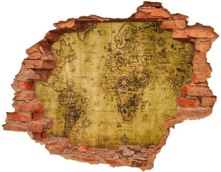 Wallmuralia Samoprzylepna Dziura Na Ścianę Stara Mapa Świata 90x70cm
