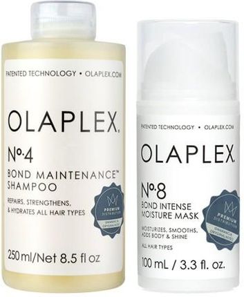Olaplex zestaw regenerujący do włosów zniszczonych szampon No.4 + maska No.8
