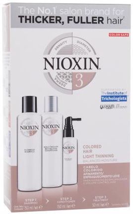 Nioxin System 3 zestaw 150ml System 3 Cleanser Shampoo + 150ml System 3 Scalp Revitaliser Conditioner + 50ml System 3 Scalp Treatment dla kobiet