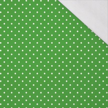 Kropki Białe/Zielony Single Jersey