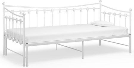 vidaXL Sofa Z Wysuwaną Ramą Łóżka, Biała, Metalowa, 90X200 Cm 324759