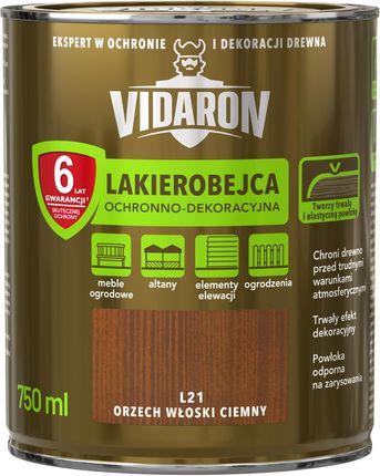 Vidaron Lakierobejca Ochronno-Dekoracyjna L21 Orzech Włoski Ciemny 0,75L