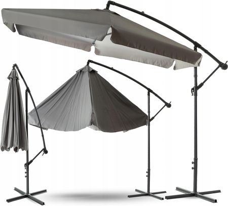 Naluconcept Vidaxl Corciano Parasol Ogrodowy 3.5 M Składany Werona Duży Szary