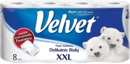 Velvet Papier Toaletowy XXL Biały 3 Warstwowy 8szt