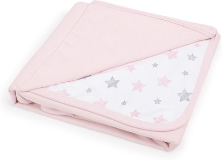 Ceba Baby Kocyk dziecięcy Jersey 90x100 cm Candy Pink+Pink Stars