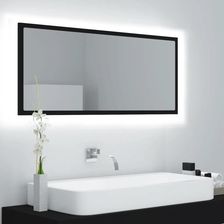 vidaXL Lustro Łazienkowe Z Led Czarne 100X8 5X37 Cm Płyta Wiórowa