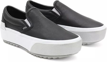 shiny classic slip on stacked