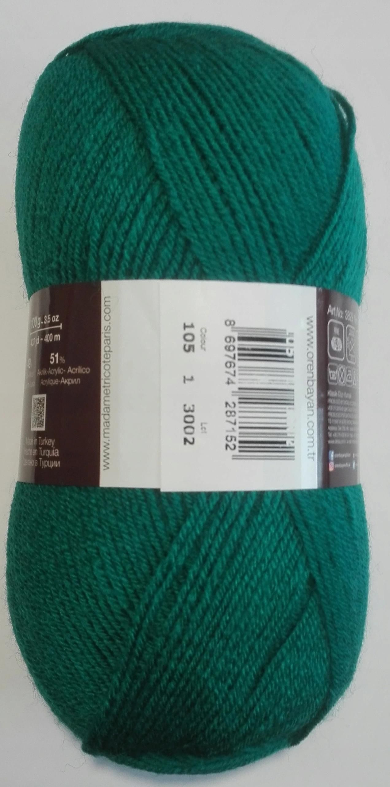 Madame Tricote Paris Madame Tricote Paris Włóczka Merino Gold Zielono-Turkusowy (105) - zdjęcie 2 Madame Tricote Paris Madame Tricote Paris Włóczka Merino Gold Zielono-Turkusowy (105)