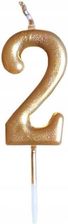 Zdjęcie Mk Trade Świeczka Urodzinowa Metaliczna Złota Cyferka 2 - Barwice