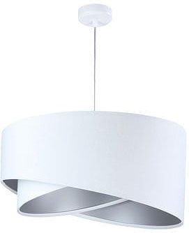 Bps Koncept Lampa wisząca welurowa Cecylia biały srebrny tkanina pcv 060-061
