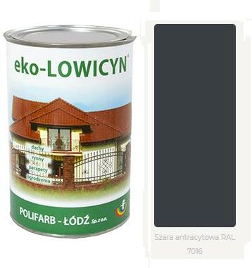 Polifarb - Łódź Eko Lowicyn Farba Dach Ocynk 10L Szary Antracyt Ral 7016
