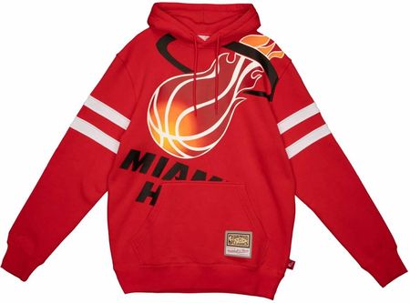 Bluza z kapturem Mitchell & Ness NBA Miami Heat czerwona