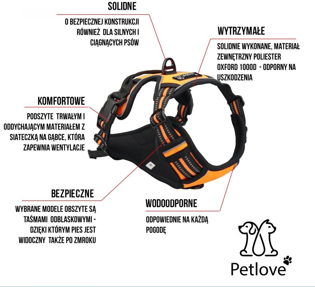 Petlove Szelki Pełne Odblaskowe Dla Psa S Pomarańczowe Szelpsor