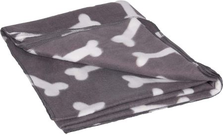 Flamingo Fleece Blanket Bones 100X70Cm Miękki Polarowy Kocyk Dla Psa Szary