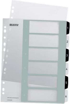 Leitz Przekładki A4 Maxi Pp 1-6 Numeryczne Transparentne Z Biało Czarnymi Indeksami Do Nadruku  Wow /12140000/