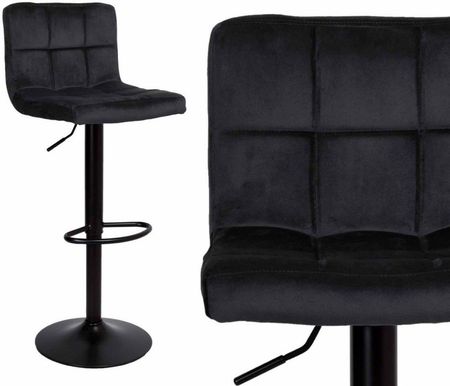 Krzesło Barowe Arako Black Aksamitne Czarne Velvet