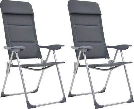 Vidaxl Krzesła Turystyczne 2 Szt 58 X 69 111 Cm Aluminium Szare (44312)