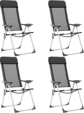 Vidaxl Składane Krzesła Turystyczne 4 Szt Czarne Aluminiowe (44308)