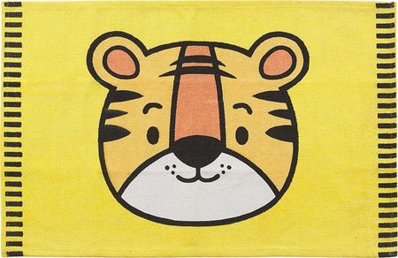 Beliani Dywan Dziecięcy Motyw Tygrysa 60x90cm Żółty Ranchi