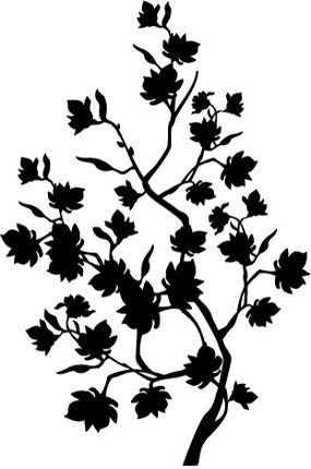 Flora 168 - kwitnące drzewo - szablon malarski