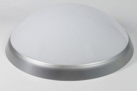 Pawbol Plafon LED z czujnikiem mikrof. okrągły Ø30,5cm 20W b.neutralna 4000K (2300lm) PANTERA srebrna klosz mleczny IP44 PAWBOL