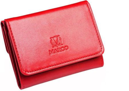 Mały czerwony skórzany portfel damski