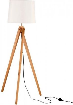 Luces Exclusivas lampa podłogowa Mataro E27 drewniana/biała 165cm LE42105