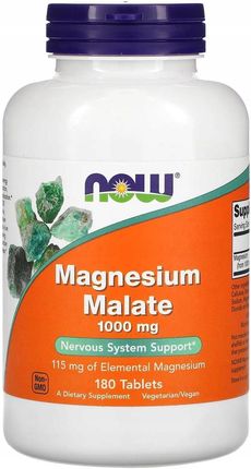 Now Foods Magnesium Malate Magnez 180 tabl.