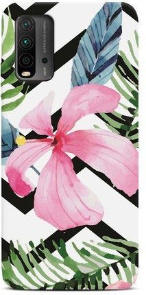 Casegadget Etui Nadruk Różowy Kwiat I Liście Xiaomi Redmi 9T
