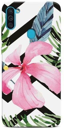 Casegadget Etui Nadruk Różowy Kwiat I Liście Samsung Galaxy M11