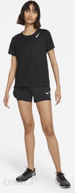 Nike Damska koszulka do biegania z krótkim rękawem Nike Dri-FIT Race - Czerń