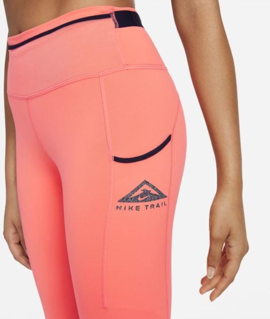 Nike Damskie Legginsy Ze Średnim Stanem Epic Luxe Pomarańczowy