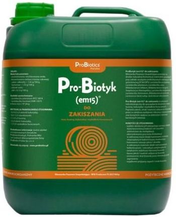 Probiotics Pro-Biotyk Em15 Do Zakiszania 5L Poprawia Jakość Smak I Wartości Odżywcze Kiszonki
