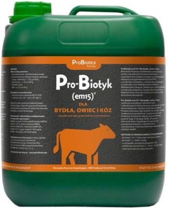 Probiotics Pro-Biotyk Em15 Dla Bydła Owiec I Kóz 5L Wzmacnia System Immunologiczny