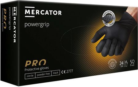 Mercator Medical Rękawice Nitrylowe Warsztatowe Czarne M 50 - zdjęcie 2