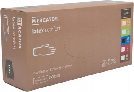 Mercator Medical Rękawiczki Latex M Białe 100szt.