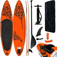 vidaXL Nadmuchiwana deska SUP z zestawem 366x76x15 cm pomarańczowa - Deski do windsurfingu