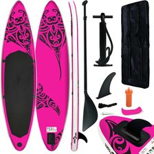 vidaXL Nadmuchiwana deska SUP z zestawem 320x76x15 cm różowa - Deski do windsurfingu
