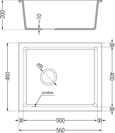 Mexen Pedro 560x460mm Szary 6508561000-71 - zdjęcie 2