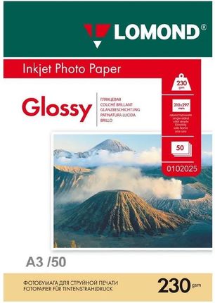 LOMOND PAPIER FOTOGRAFICZNY A3 BŁYSZCZĄCY 230g, 50szt