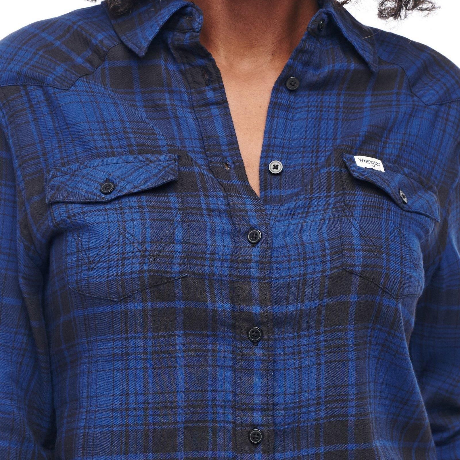 Wrangler Ls Western Shirt Blue Depths W5Z0Orxjy