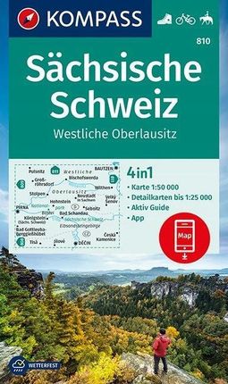 Sachsische Schweiz Mapa turystyczna Kompass
