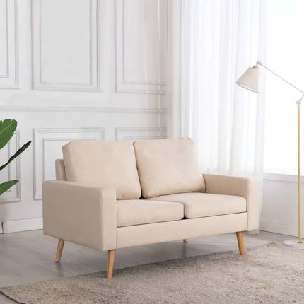 shumee 2-osobowa sofa, kremowa, tapicerowana tkaniną