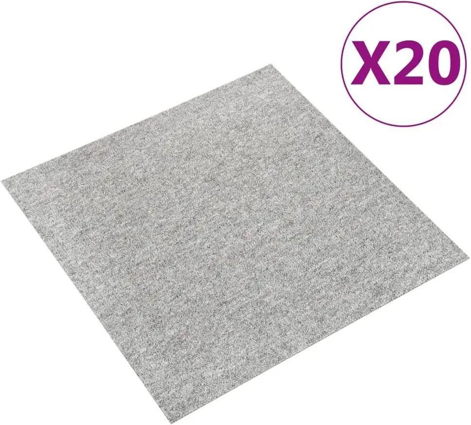 Shumee Podłogowe Płytki Dywanowe 20 Szt 5 M² 50x50 Cm Jasnoszare