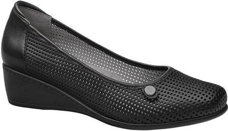 Półbuty AXEL Comfort 1516 Czarne buty na haluksy na koturnie