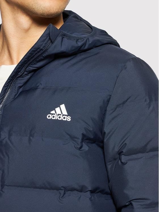 adidas Helionic Hooded Down Jacket - Blue | adidas UK