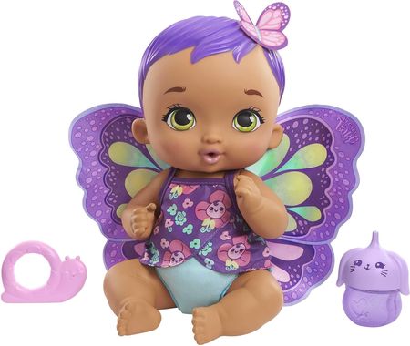 Mattel My Garden Baby Bobasek-Motylek Karmienie i przewijanie Fioletowe Włosy GYP09 GYP11